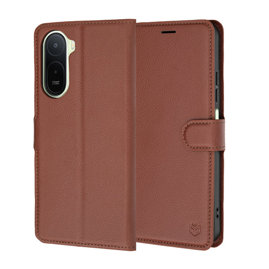 Hoes voor Xiaomi Redmi A7 Pro 4G, Techsuit, Leather Folio, Bruin