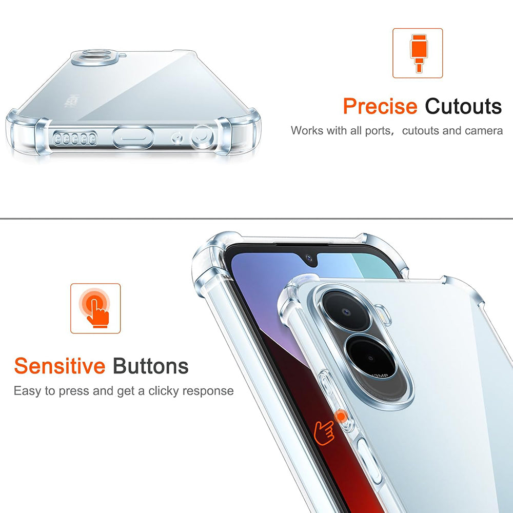 Hoes voor Xiaomi Redmi A7 Pro 4G, Techsuit, Schokbestendig Clear, Transparant