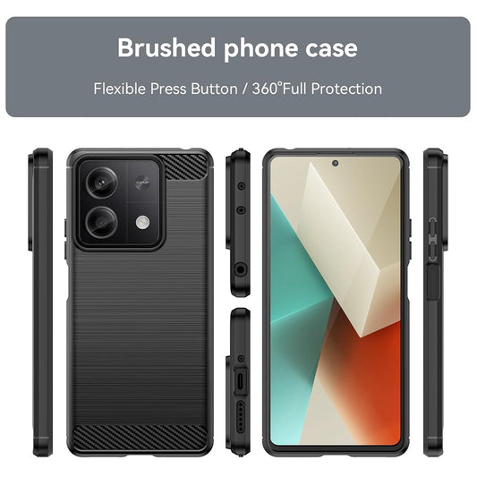 Hoesje voor Xiaomi Redmi Note 13 4G, Techsuit, Carbon, Zwart