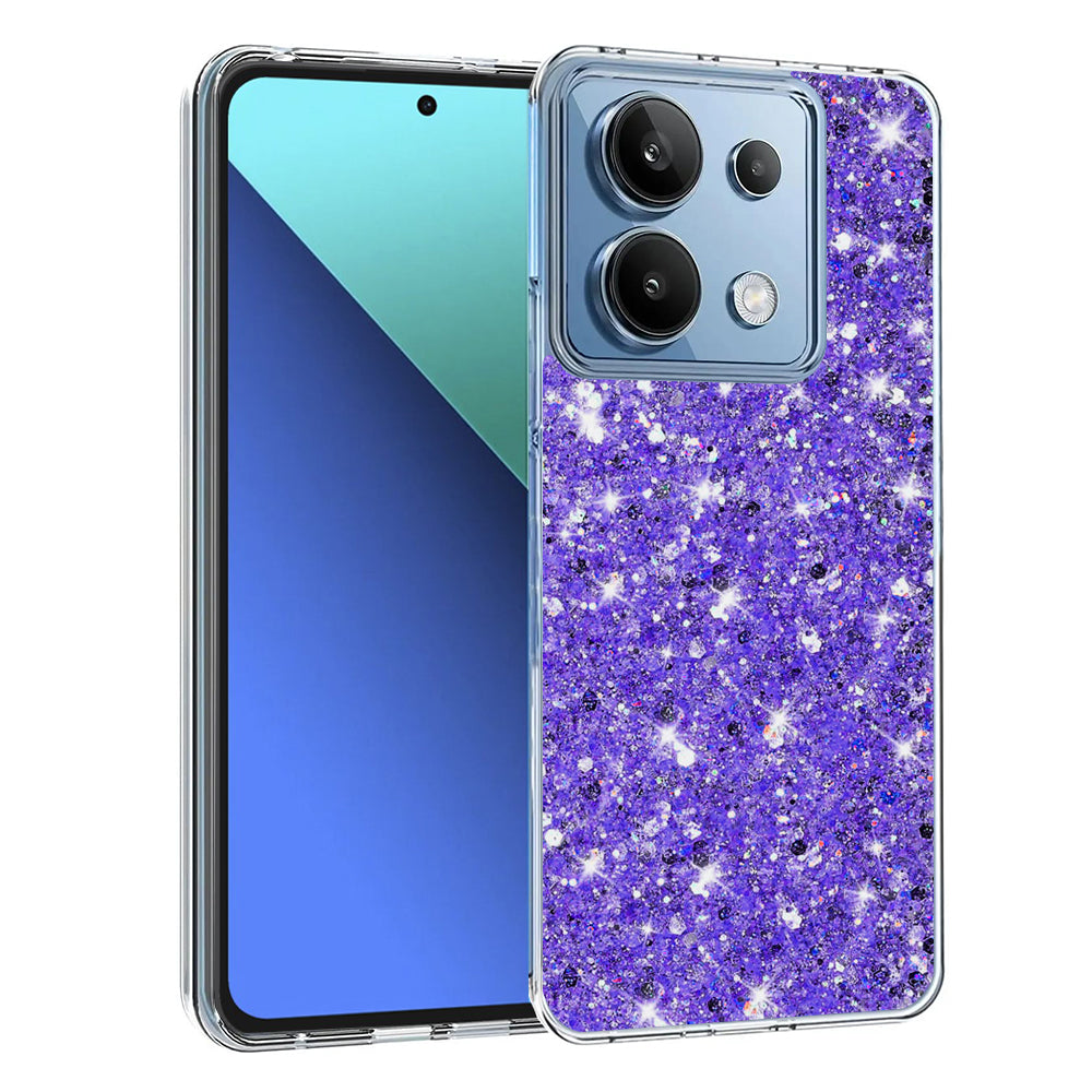 Hoesje voor Xiaomi Redmi Note 13 4G, Techsuit, Sparkly Glitter, Paars