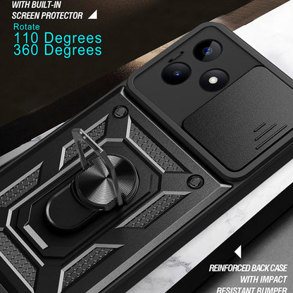 Hoes voor Xiaomi Redmi Note 13 5G, Techsuit, CamShield, Zwart