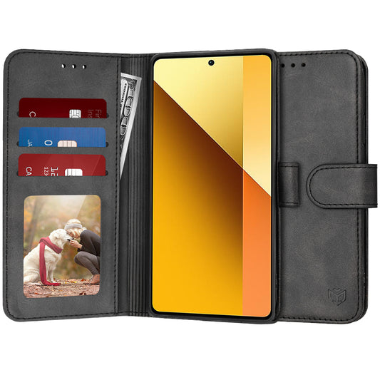 Hoes voor Xiaomi Redmi Note 13 5G, Techsuit, Diary Book, Zwart