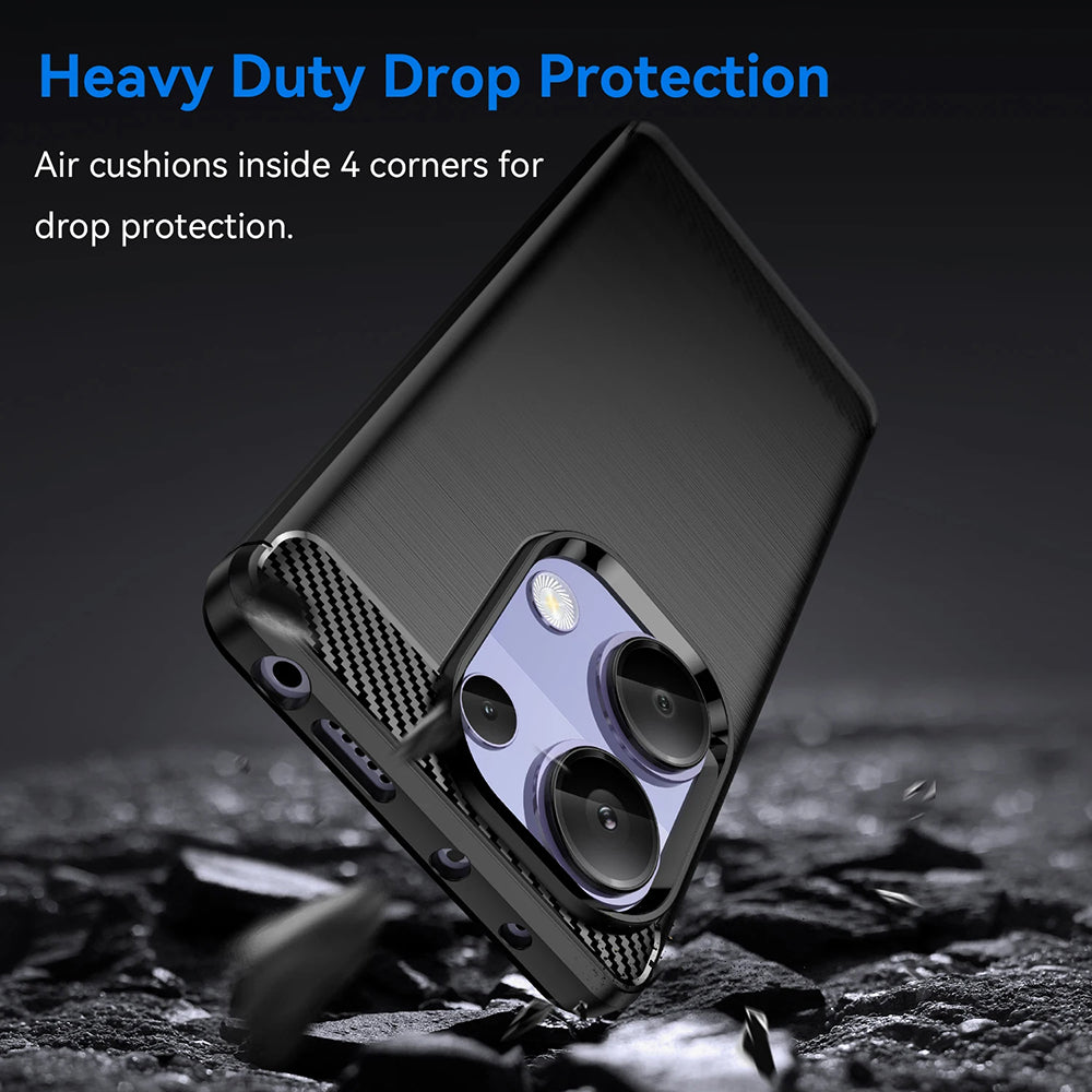 Hoes voor Xiaomi Redmi Note 13 Pro 4G / Poco M6 Pro 4G, Techsuit, Carbon, Blauw