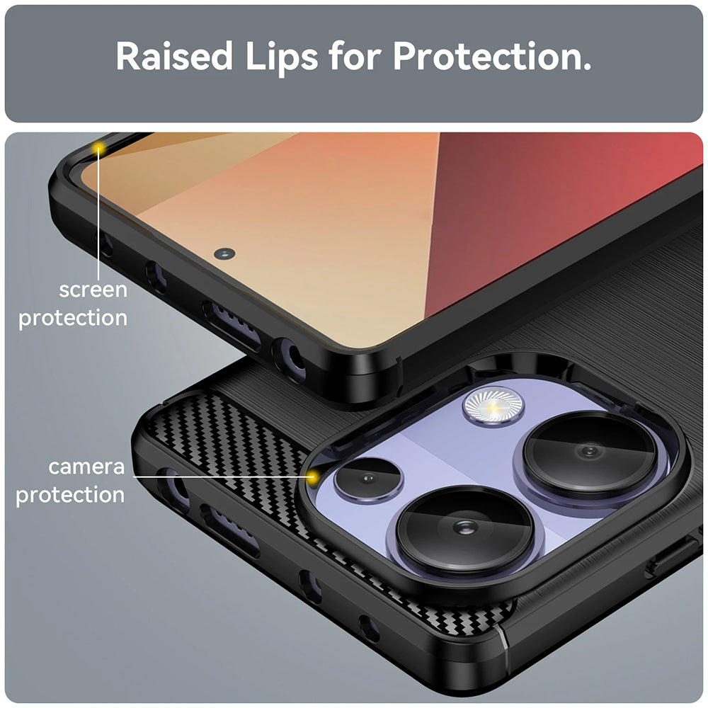 Hoes voor Xiaomi Redmi Note 13 Pro 4G / Poco M6 Pro 4G, Techsuit, Carbon, Blauw