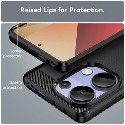 Hoes voor Xiaomi Redmi Note 13 Pro 4G / Poco M6 Pro 4G, Techsuit, Carbon, Blauw