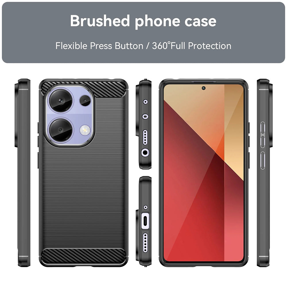 Hoes voor Xiaomi Redmi Note 13 Pro 4G / Poco M6 Pro 4G, Techsuit, Carbon, Blauw