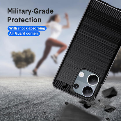 Hoes voor Xiaomi Redmi Note 13 Pro 4G / Poco M6 Pro 4G, Techsuit, Carbon, Zwart
