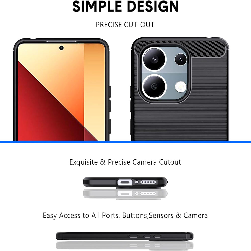 Hoes voor Xiaomi Redmi Note 13 Pro 4G / Poco M6 Pro 4G, Techsuit, Carbon, Zwart