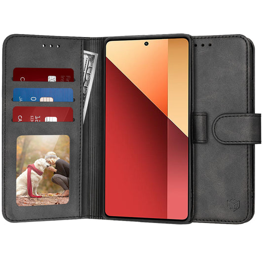 Hoes voor Xiaomi Redmi Note 13 Pro 4G / Poco M6 Pro 4G, Techsuit, Diary Book, Zwart