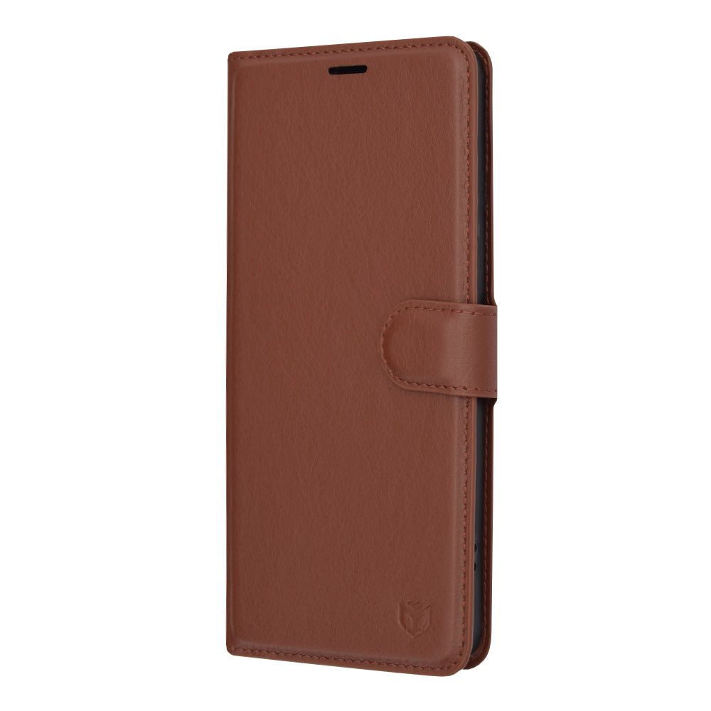 Hoes voor Xiaomi Redmi Note 13 Pro+, Techsuit, Leather Folio, Bruin