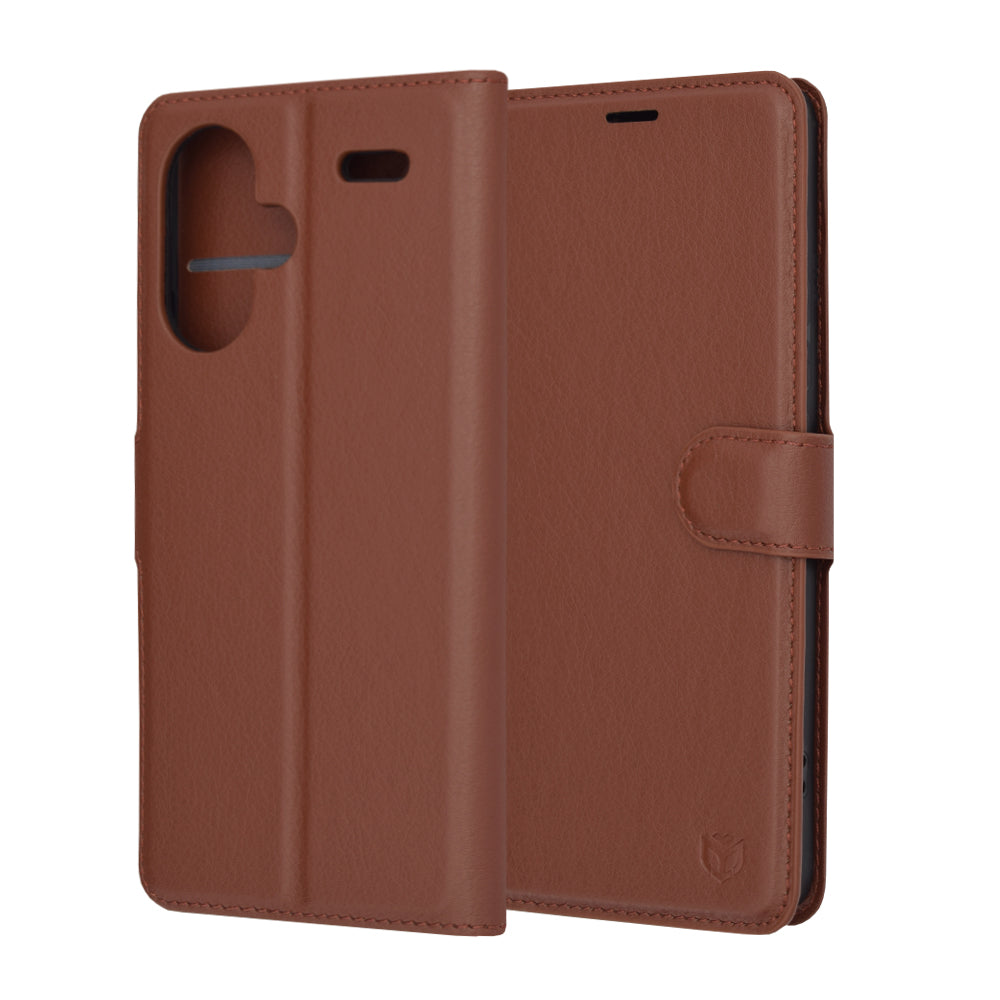Hoes voor Xiaomi Redmi Note 13 Pro+, Techsuit, Leather Folio, Bruin