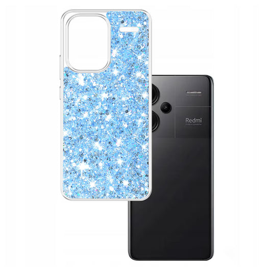Hoes voor Xiaomi Redmi Note 13 Pro+, Techsuit, Sprankelend Glitter, Blauw