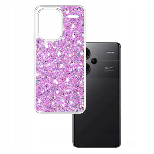 Hoes voor Xiaomi Redmi Note 13 Pro+, Techsuit, Sparkly Glitter, Magenta