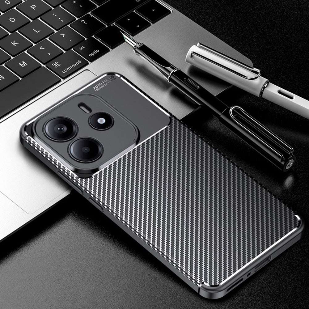 Hoes voor Xiaomi Redmi Note 14 4G (Regionaal), Techsuit, CarbonFiber, Zwart