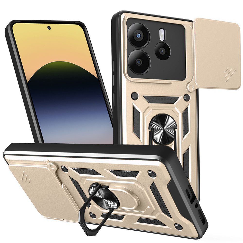 Hoes voor Xiaomi Redmi Note 14 5G, Techsuit, CamShield, Goudkleurig