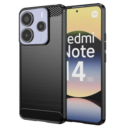 Hoesje voor Xiaomi Redmi Note 14 5G, Techsuit, Carbon, Zwart