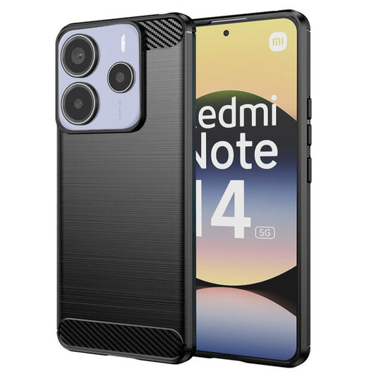 Hoesje voor Xiaomi Redmi Note 14 5G, Techsuit, Carbon, Zwart