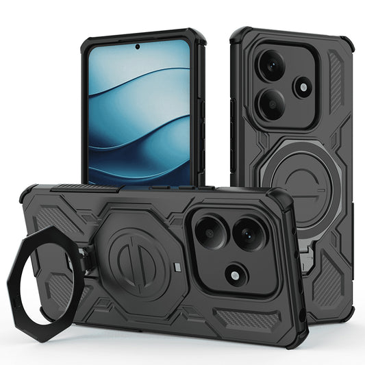 Hoes voor Xiaomi Redmi Note 14 5G, Techsuit, Carbon Shield Pro, Zwart