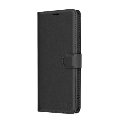 Hoes voor Xiaomi Redmi Note 14 5G, Techsuit, Leather Folio, Zwart