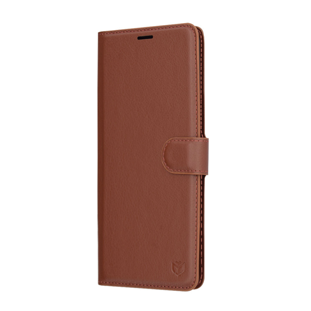 Hoes voor Xiaomi Redmi Note 14 Pro 4G, Techsuit, Leather Folio, Bruin