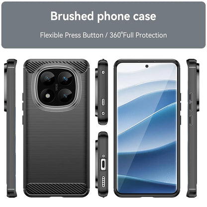 Hoes voor Xiaomi Redmi Note 14 Pro+ 5G, Techsuit, Carbon, Zwart