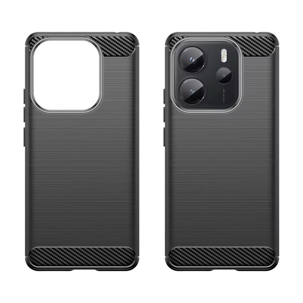 Hoes voor Xiaomi Redmi Note 14S, Techsuit, Carbon, Zwart