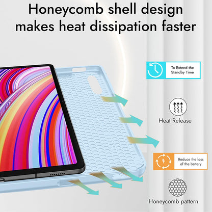 Hoes voor Xiaomi Redmi Pad 2 Pro, Techsuit, Flex Trifold, Marineblauw