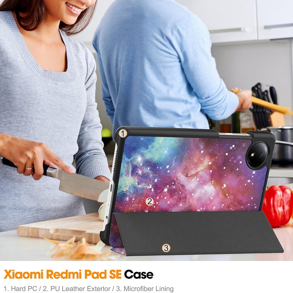 Hoes voor Xiaomi Redmi Pad SE 8.7, Techsuit, FoldPro Galaxy, Multicolor