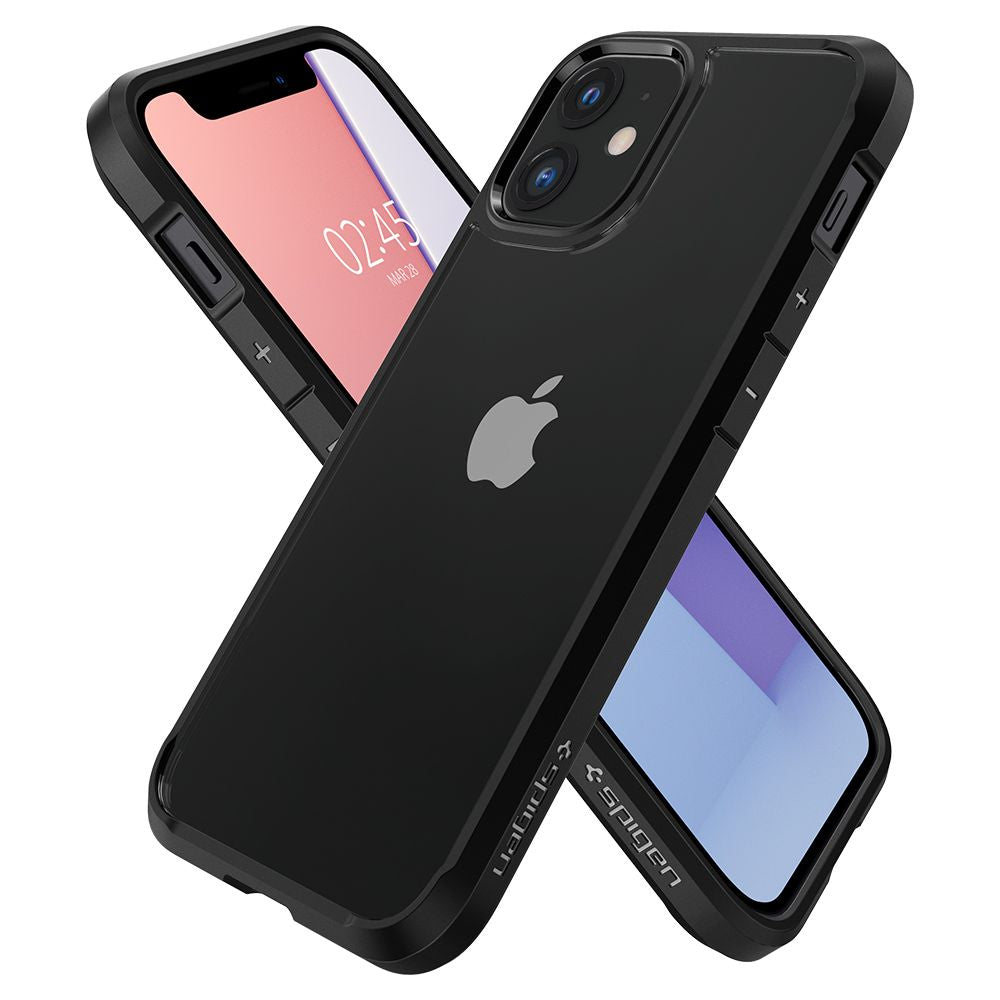 Hoes voor Apple iPhone 12 / 12 Pro, Spigen, Ultra Hybrid, Zwart ACS01703
