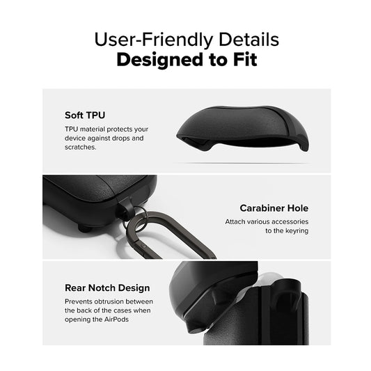 Ringke Onyx Magnetic hoes voor Apple AirPods 4, Grijs