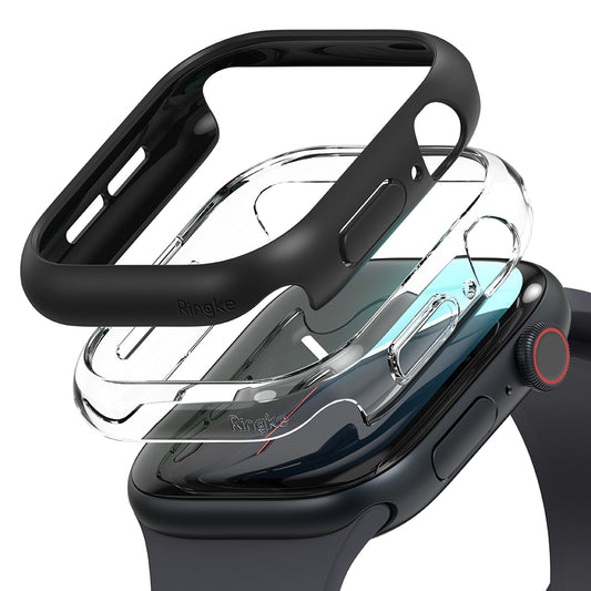 Ringke Slim Case for Apple Watch Series 10 / 11 46mm, Set of 2, Matte Black / Transparent
