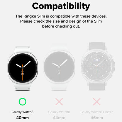 Ringke Slim hoesje voor Samsung Galaxy Watch8 40mm, Set van 2 stuks, Mat Zwart