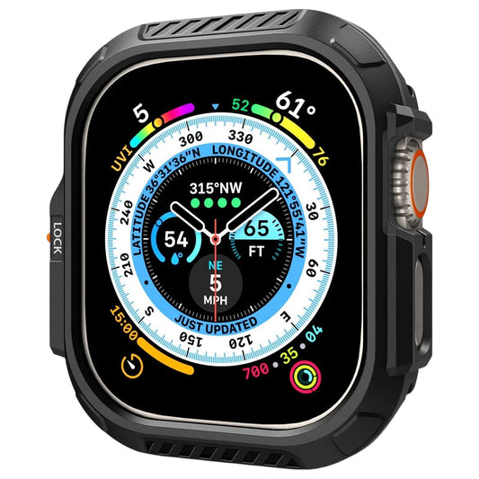 Spigen Lock Fit hoesje voor Apple Watch Ultra Series, Mat Zwart ACS06208
