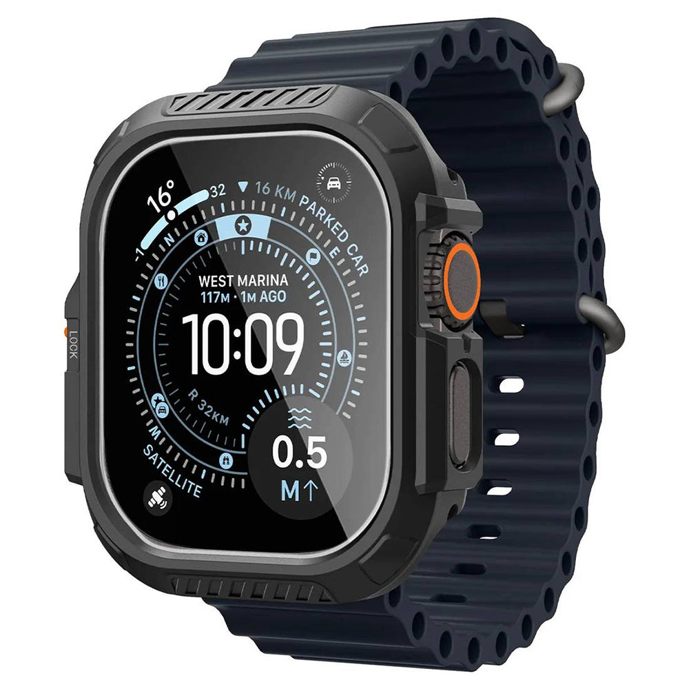 Spigen Lock Fit-hoesje met screenprotector voor Apple Watch Ultra Series, zwart ACS12054