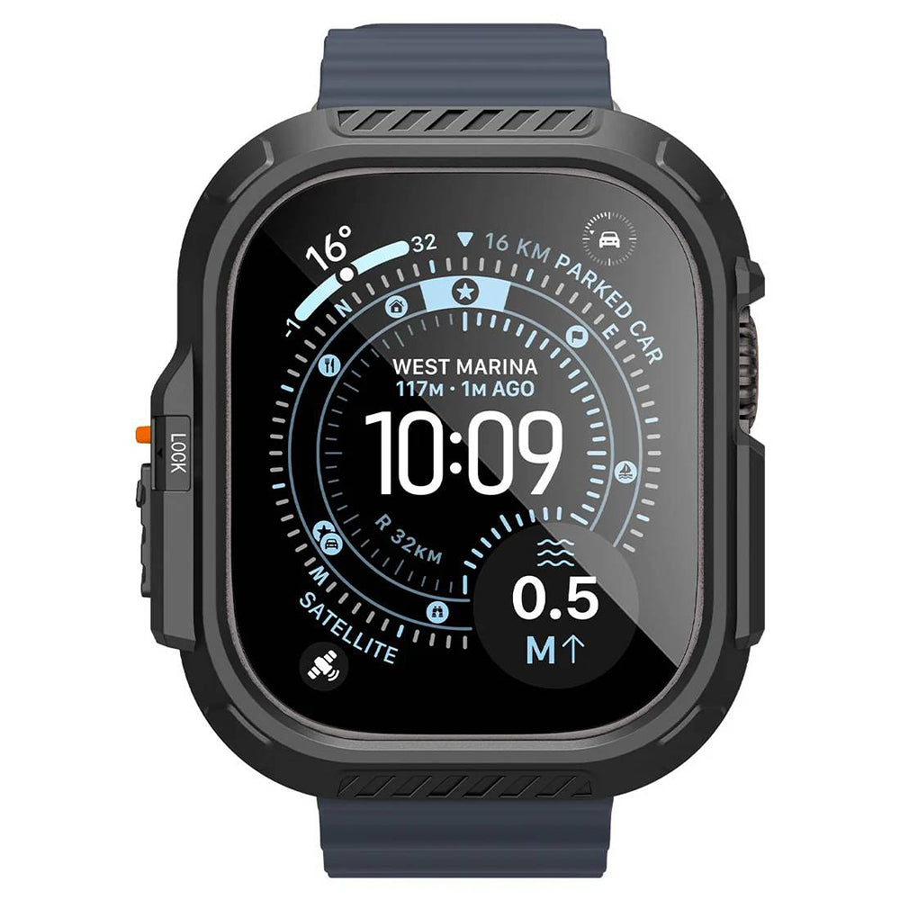 Spigen Lock Fit-hoesje met screenprotector voor Apple Watch Ultra Series, zwart ACS12054