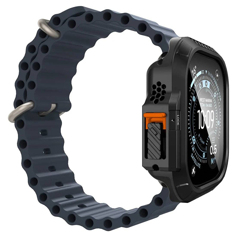 Spigen Lock Fit-hoesje met screenprotector voor Apple Watch Ultra Series, zwart ACS12054