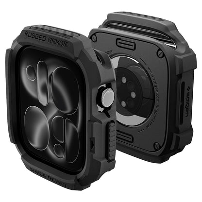 Spigen Rugged Armor hoes voor Apple Watch Series 12 46mm, Mat Zwart ACS11886