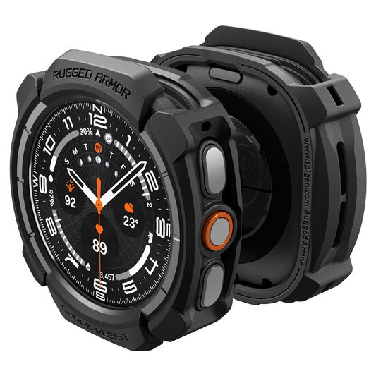 Spigen Rugged Armor hoes voor Samsung Galaxy Watch Ultra2, Mat Zwart ACS11611