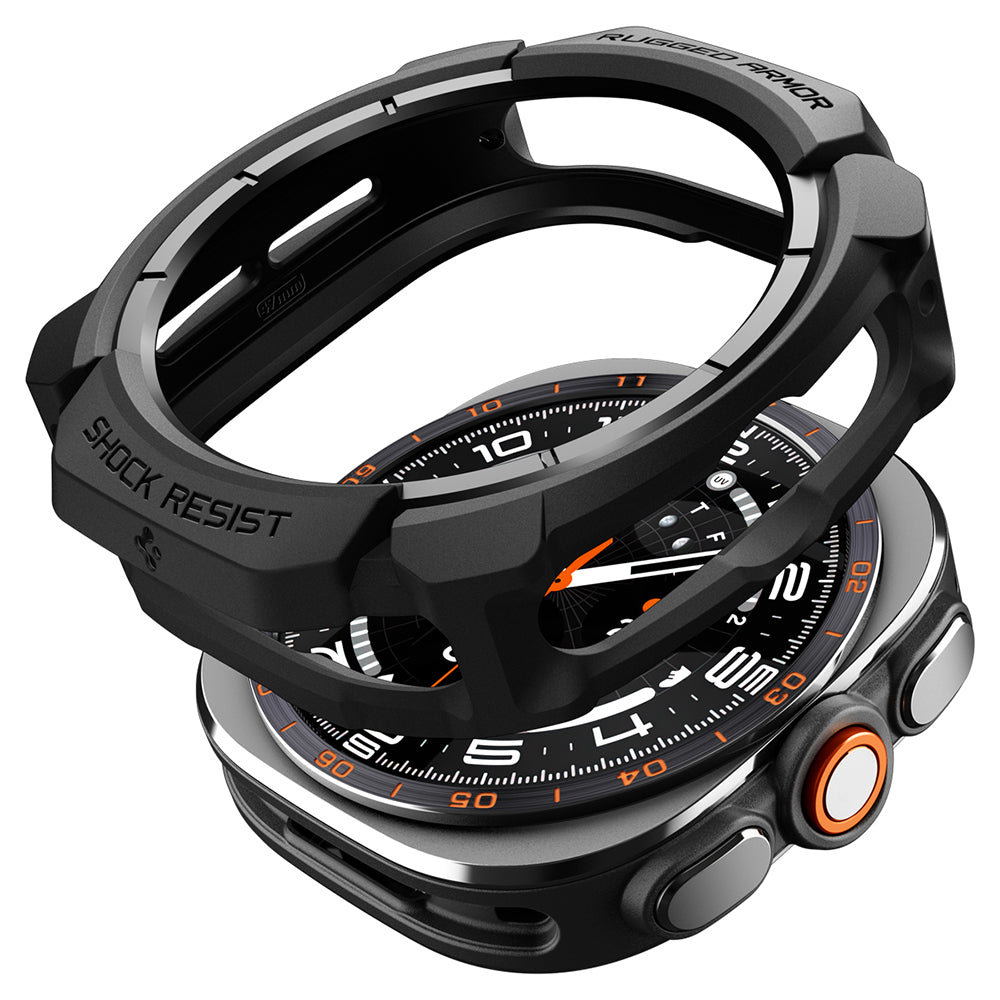Spigen Rugged Armor hoes voor Samsung Galaxy Watch Ultra2, Mat Zwart ACS11611
