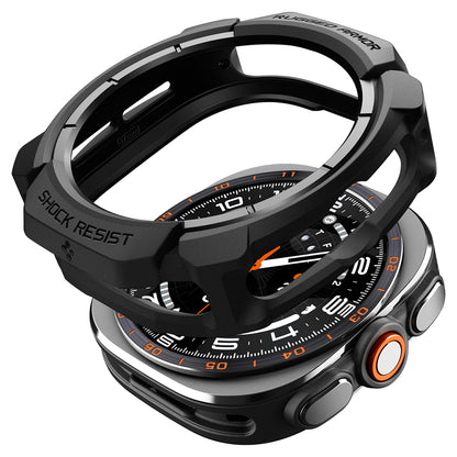 Spigen Rugged Armor hoes voor Samsung Galaxy Watch Ultra2, Mat Zwart ACS11611