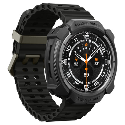 Spigen Rugged Armor hoes voor Samsung Galaxy Watch Ultra2, Mat Zwart ACS11611