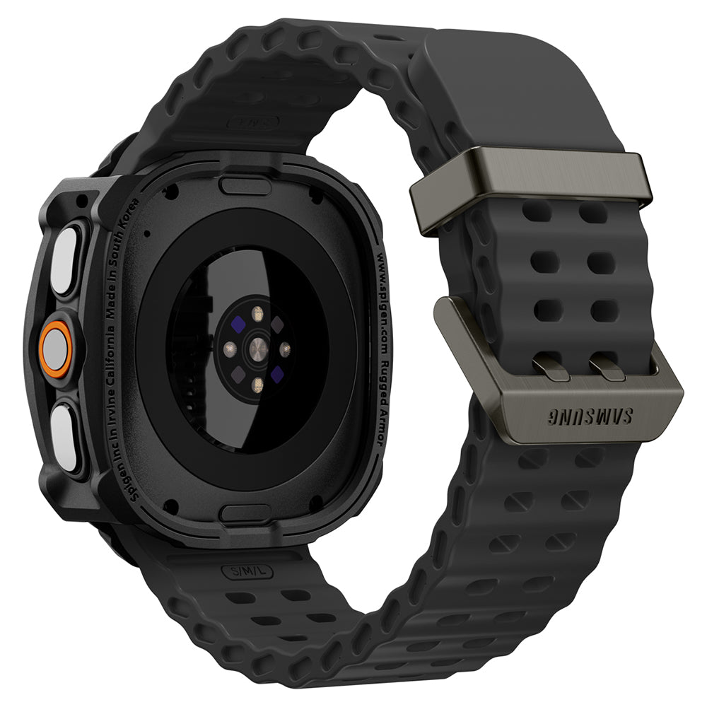 Spigen Rugged Armor hoes voor Samsung Galaxy Watch Ultra2, Mat Zwart ACS11611