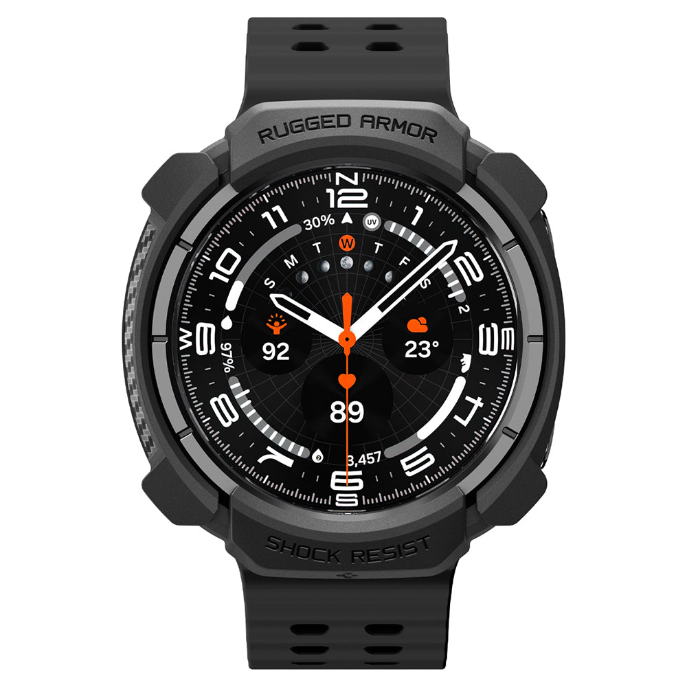 Spigen Rugged Armor hoes voor Samsung Galaxy Watch Ultra2, Mat Zwart ACS11611