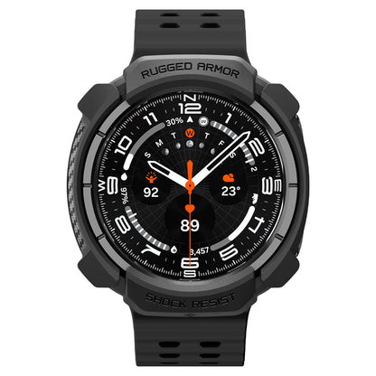 Spigen Rugged Armor hoes voor Samsung Galaxy Watch Ultra2, Mat Zwart ACS11611