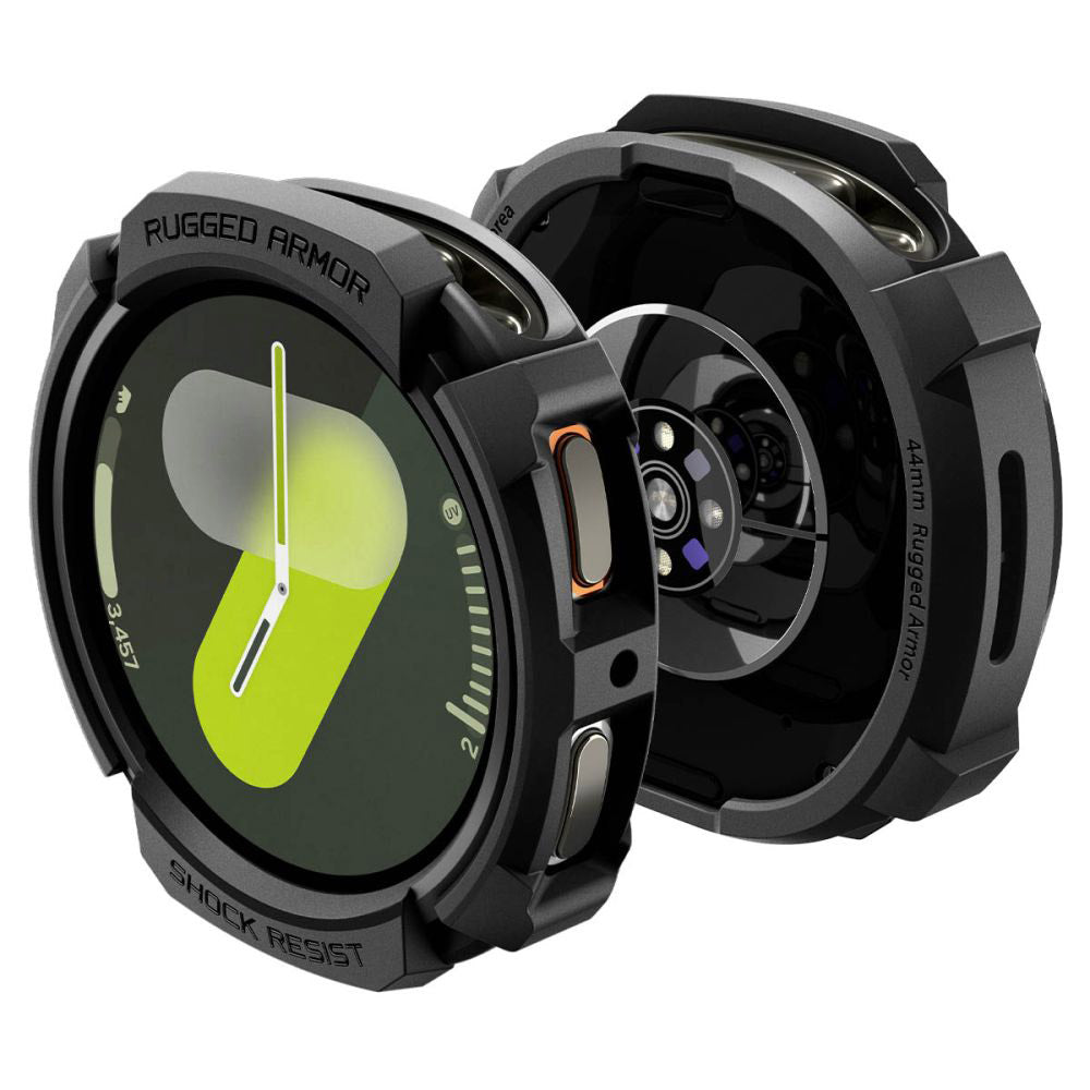 Spigen Rugged Armor hoes voor Samsung Galaxy Watch8 44mm, Mat Zwart ACS10006