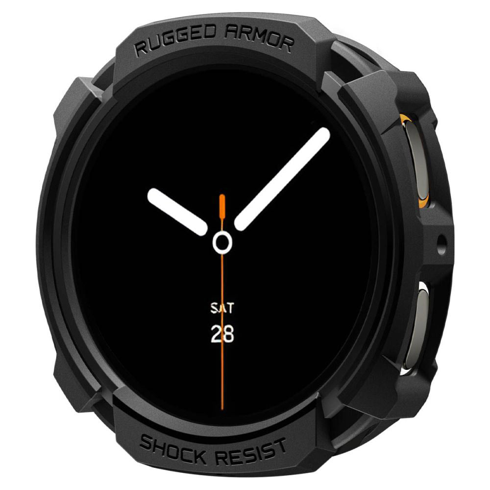 Spigen Rugged Armor hoes voor Samsung Galaxy Watch8 44mm, Mat Zwart ACS10006