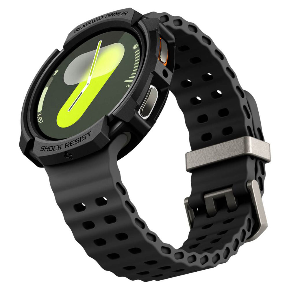Spigen Rugged Armor hoes voor Samsung Galaxy Watch8 44mm, Mat Zwart ACS10006