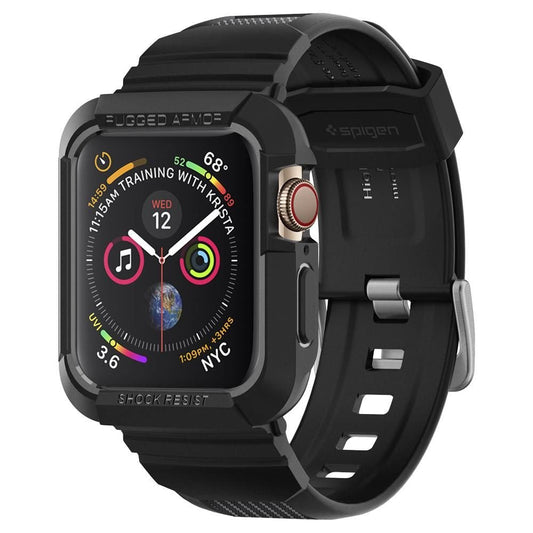 Spigen Rugged Armor Pro hoes voor Apple Watch 44mm Series, Zwart 062CS25324