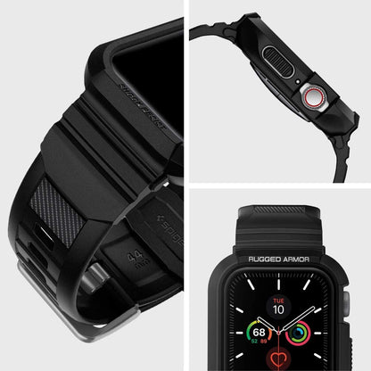 Spigen Rugged Armor Pro hoes voor Apple Watch 44mm Series, Zwart 062CS25324
