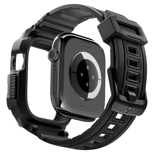 Spigen Rugged Armor Pro hoes voor Apple Watch Series 12 42mm, Mat Zwart ACS11883
